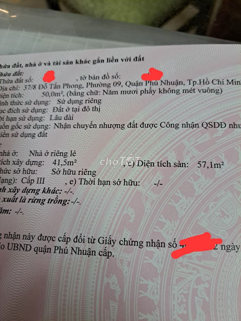 Giảm giá  bán nhà 37/8, Đường Đỗ Tấn Phong, Phường 9