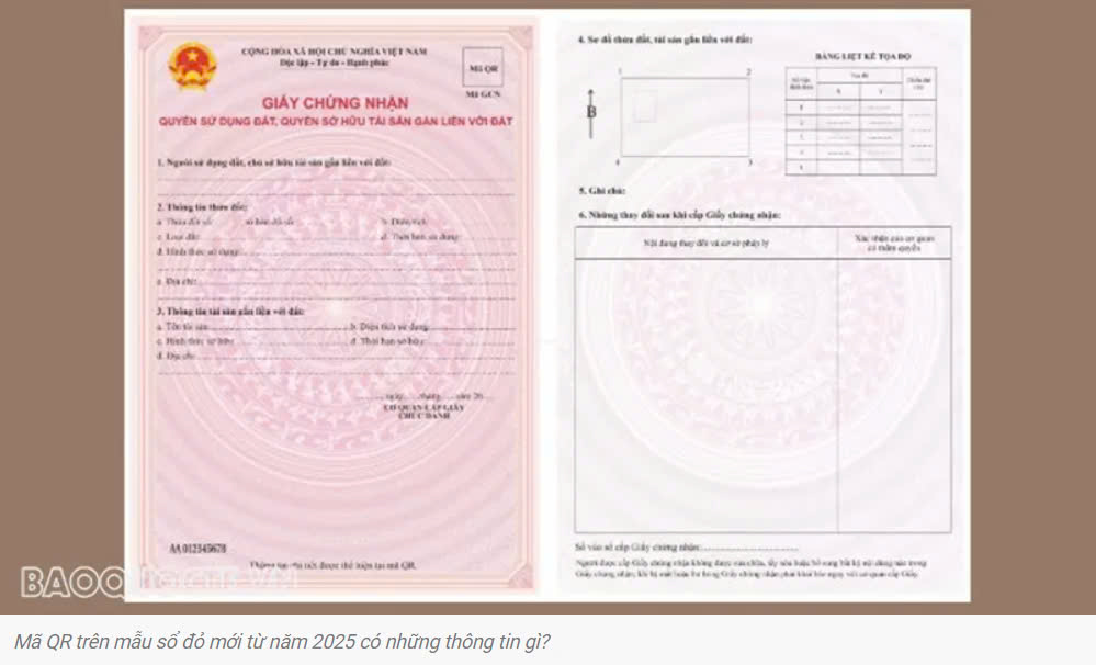 Mã QR trên mẫu sổ đỏ mới từ năm 2025 có những thông tin gì?