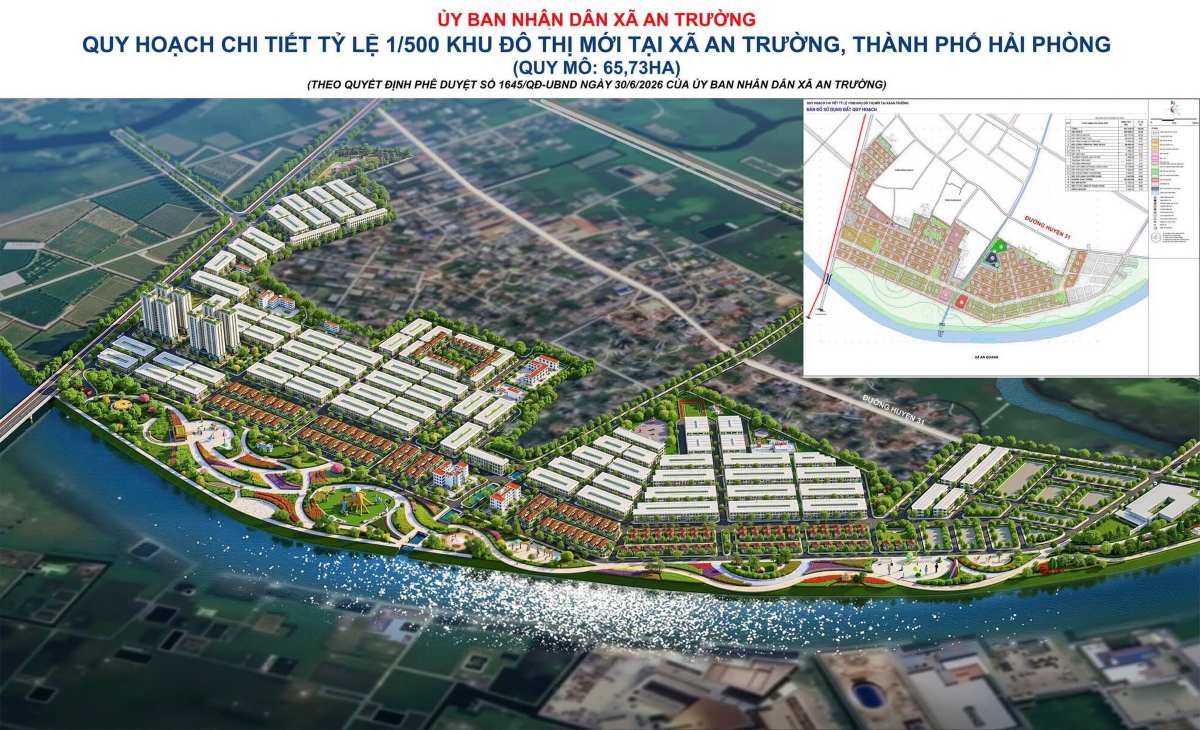 Phối cảnh khu đô thị mới xã An Trường. Ảnh: Cổng TTĐT xã An Trường - TP Hải Phòng