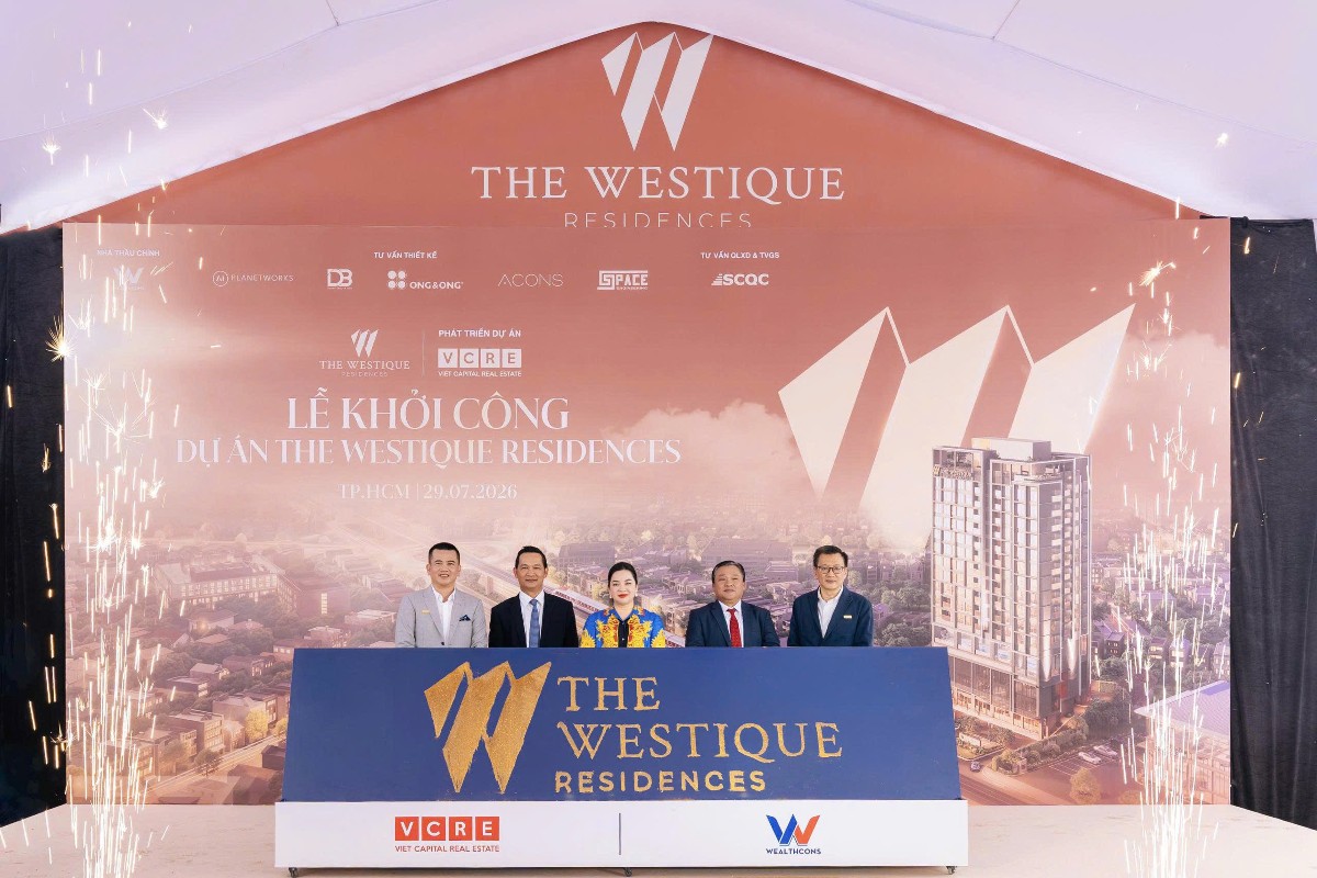 The Westique Residences chính thức đi vào giai đoạn thi công với sự hợp tác của các đối tác đầu ngành chính là tín hiệu rõ ràng nhất cho lời cam kết tiến độ và chất lượng dự án của VCRE. Ảnh: VCRE.