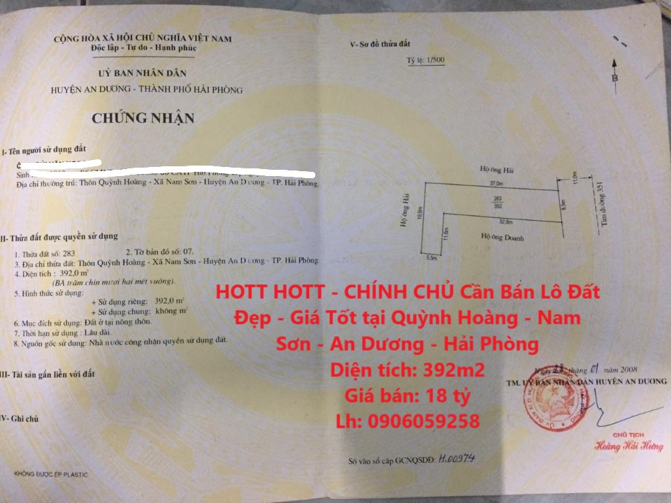 CHÍNH CHỦ Cần Bán Lô Đất Đẹp – Giá Tốt tại Quỳnh Hoàng 