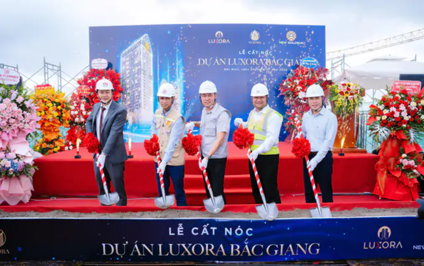 Luxora Bắc Giang tổ chức lễ cất nóc, tiến gần mốc hoàn thiện dự án