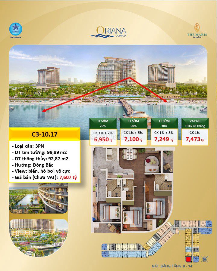 🔥 CHỈ TỪ 6,950 TỶ – CĂN 3PN GẦN 100M², VIEW BIỂN & HỒ BƠI VÔ CỰC 🔥
